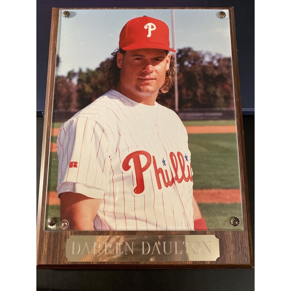 Philadelphia Phillies , 8x10  Darren Daulton , On Wooden Plaque